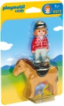 PLAYMOBIL 1 2 3 6973 JEŹDZIEC Z KONIEM KLOCKI