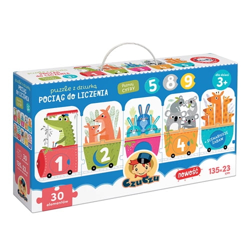 PUZZLE Z DZIURKĄ POCIĄG DO LICZENIA EDUKACYJNE