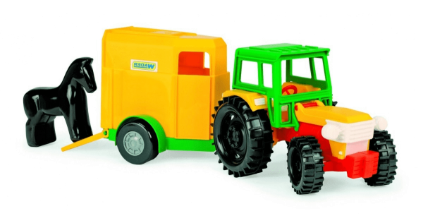 TRAKTOR Z PRZYCZEPĄ NA KONIA 38 CM ZABAWKA