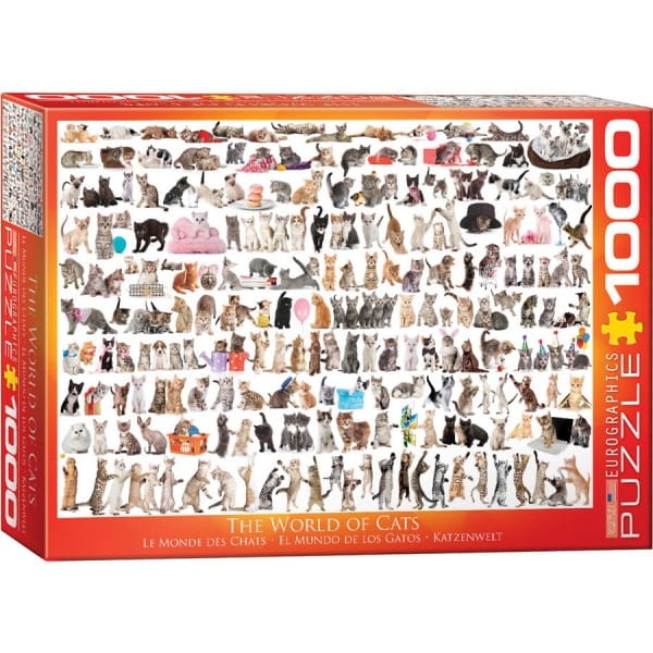 PUZZLE 1000 ELEMENTÓW ŚWIAT KOTÓW EUROGRAPHICS 