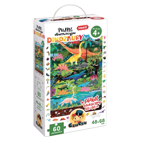 EDUKACYJNE PUZZLE OBSERWACYJNE DINOZAURY 