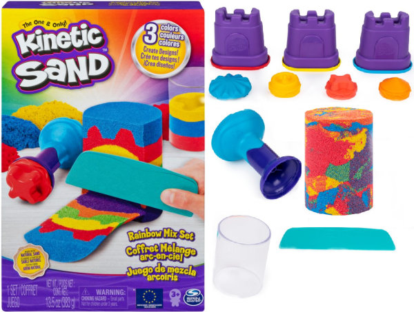 KINETIC SAND ZESTAW TĘCZOWYCH NARZĘDZI SPIN MASTER