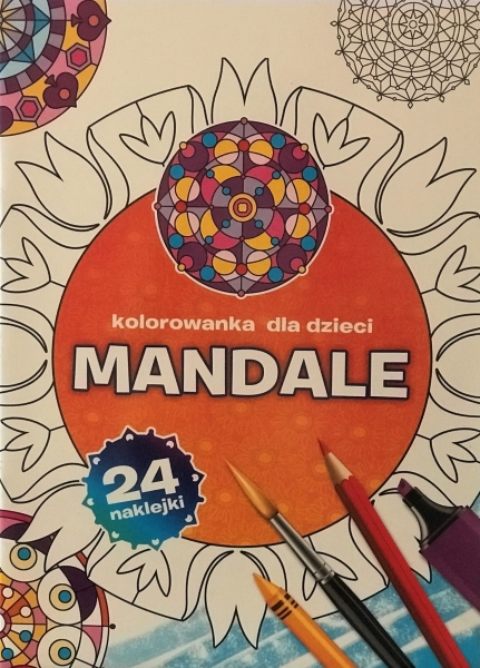 MANDALE KOLOROWANKA DLA DZIECI 24 NAKLEJKI  
