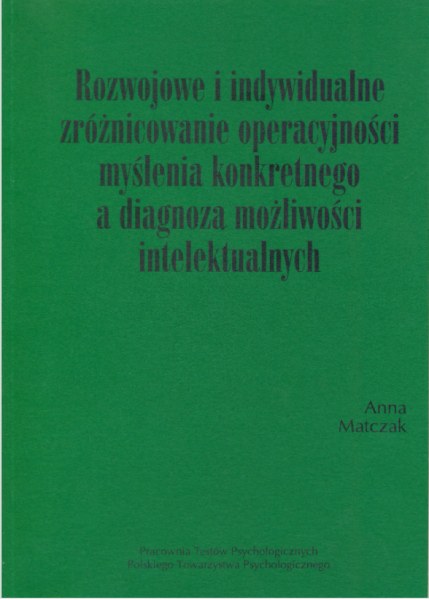 ROZWOJOWE I INDYWIDUALNE ZRÓŻNICOWANIE MYŚLENIA