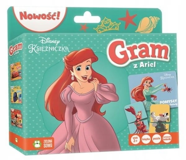 GRAM Z ARIEL KSIĄŻKA DOMINO KUKIEŁKI PUZZLE DISNEY