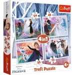 PUZZLE 4W1 W MAGICZNYM LESIE FROZEN 2 KRAINA LODU