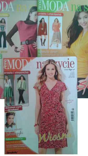 ANNA MODA SZYCIE-3 NUMERY,WYKROJE