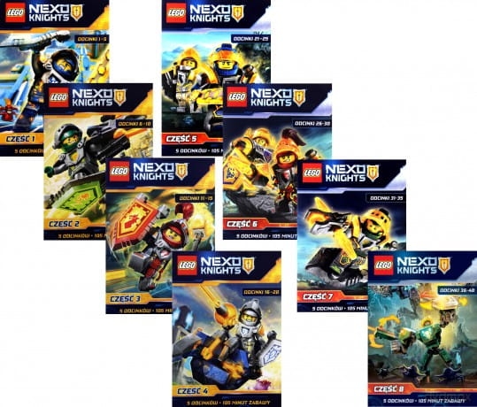 LEGO NEXO KNIGHTS 1-8 PAKIET 8 DVD