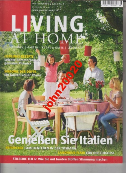 8/2009 LIVING AT HOME.WOHNEN GARTEN KUCHE GASTE