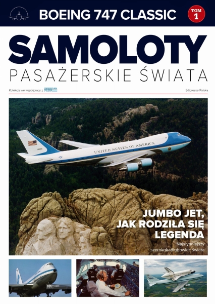 SAMOLOTY PASAŻERSKIE ŚWIATA 1 BOEING 747 CLASSIC KOLEKCJA  FOLIA 